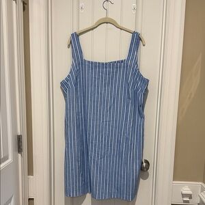 a new day Blue and White Striped Mini Dress XXL NWT